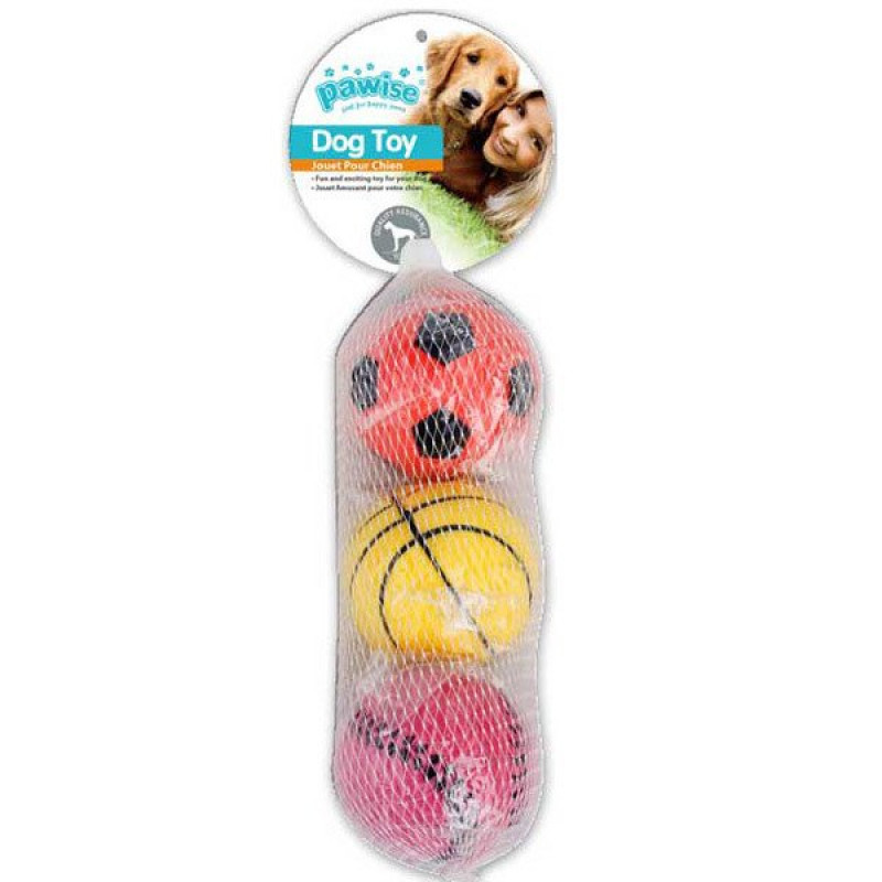 Pawise 19,5 Cm Sünger Top 3 Adet | Köpek Top Oyuncak Pawise 19,5 Cm Sünger Top 3 Adet | Köpek Top Oyuncak