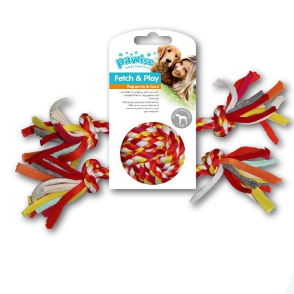 Pawise 25 Cm 2 Düğümlü İp Top Renkli | Köpek Top Oyuncak