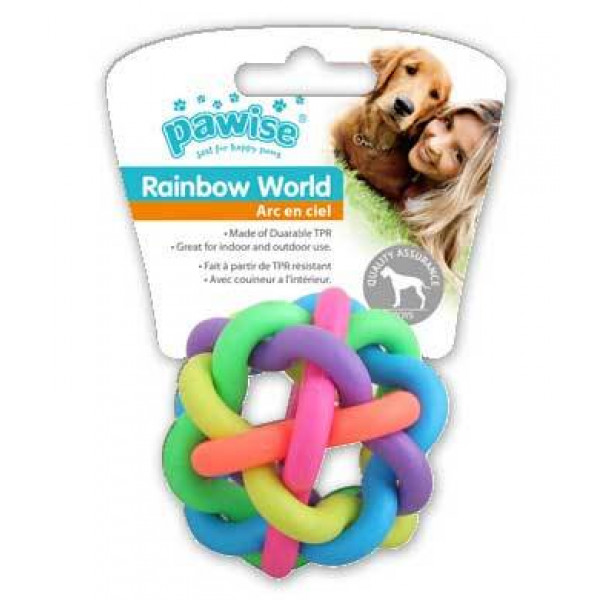 Pawise 7,5 Cm Rainbow World Örgü Top Termoplastik Oyuncak | Köpek Top Oyuncak
