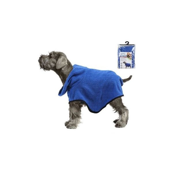 Pawise 90x51 Cm Cırtcırt Kemerli Havlu Bornoz Mavi L | Köpek Şampuanı