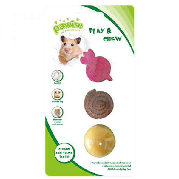 Pawise Ahşap & Lif Yenebilir Kemirme Oyuncağı No 2 | Ginepig Kemirme