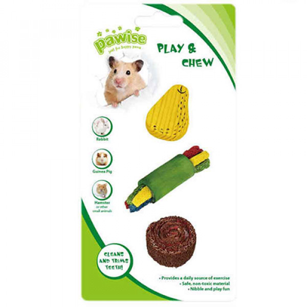 Pawise No 4 Ahşap & Lif Yenebilir Kemirme Oyuncağı | Tavşam Kemirme Maması