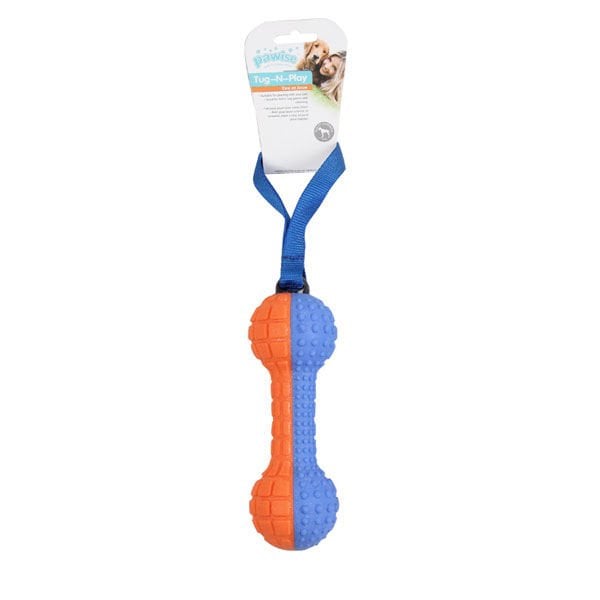 Pawise Squeaky Foam Dummbell Handle Mavi ve Turuncu | Köpek Çiğneme