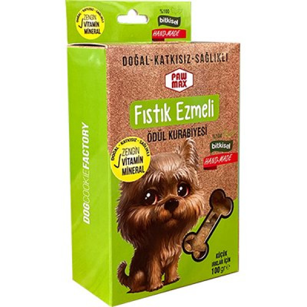 Pawmax 100 Gr Fıstık Ezmeli Küçük Irk | Köpek Atıştırmalık Ödül Maması