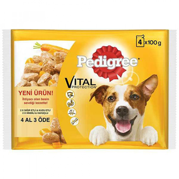 Pedigree 4 Adet Yetişkin MuLtipack Pouch 100 Gr | Yetişkin Köpek Konserve Maması