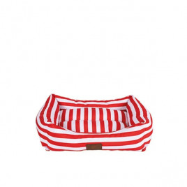 50x38x25 Cm Daisy Yatak Kırmızı Çizgili Small | Kumaş Köpek Yatağı