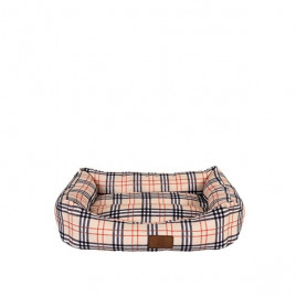 50x38x25 Cm Lady Yatak Krem Ekose Small | Kumaş Köpek Yatağı