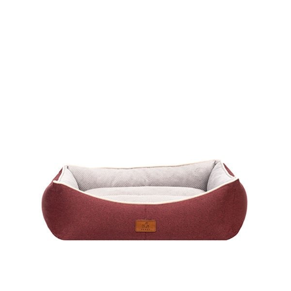 Peggy 50x38x25 Cm Lola Yatak Bordo Bej Small | Kumaş Köpek Yatağı