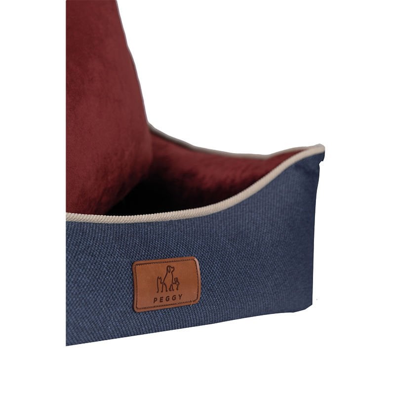 Peggy 50x38x25 Cm Lola Yatak Lacivert Bordo Small | Kumaş Köpek Yatağı