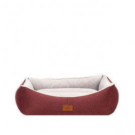 85x68x30 Cm Lola Yatak Bordo Bej Large | Kumaş Köpek Yatağı