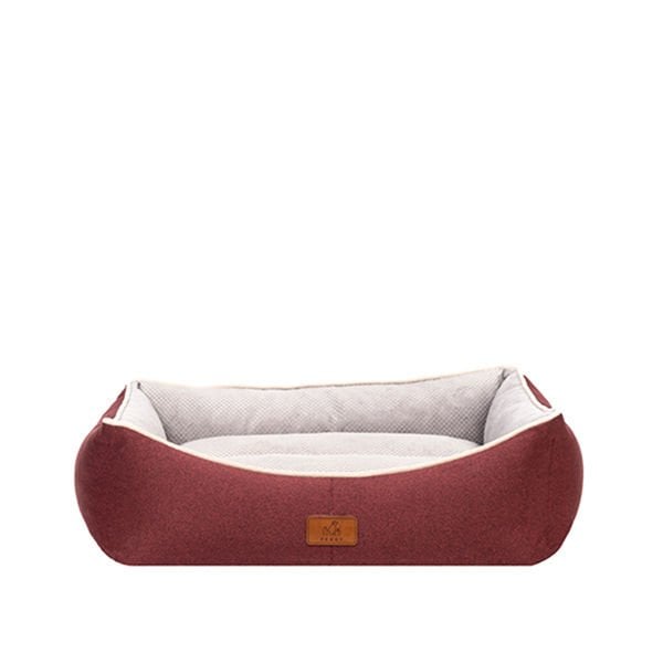 Peggy 85x68x30 Cm Lola Yatak Bordo Bej Large | Kumaş Köpek Yatağı