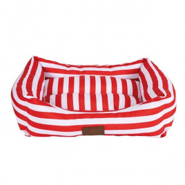 95x70x23 Cm Daisy Yatak Kırmızı Çizgili Büyük Irk X-Large | Kumaş Köpek Yatağı