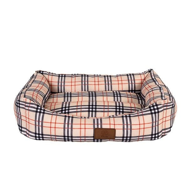 Peggy 95x70x23 Cm Lady Yatak Krem Ekose Büyük Irk X-Large | Kumaş Köpek Yatağı