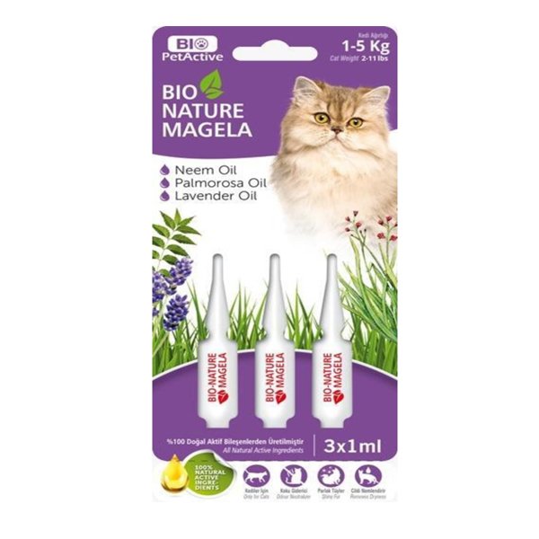 Pet Active 3x1 Ml Bio Nature Ense Damlası 1-5 Kg | Kedi Spreyi