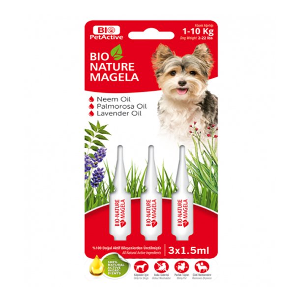 Pet Active 3x1,5 Ml Bio Nature Tüy Ve Deri Bakım Damlası 1-10 Kg | Köpek Tüy Bakım Spreyi