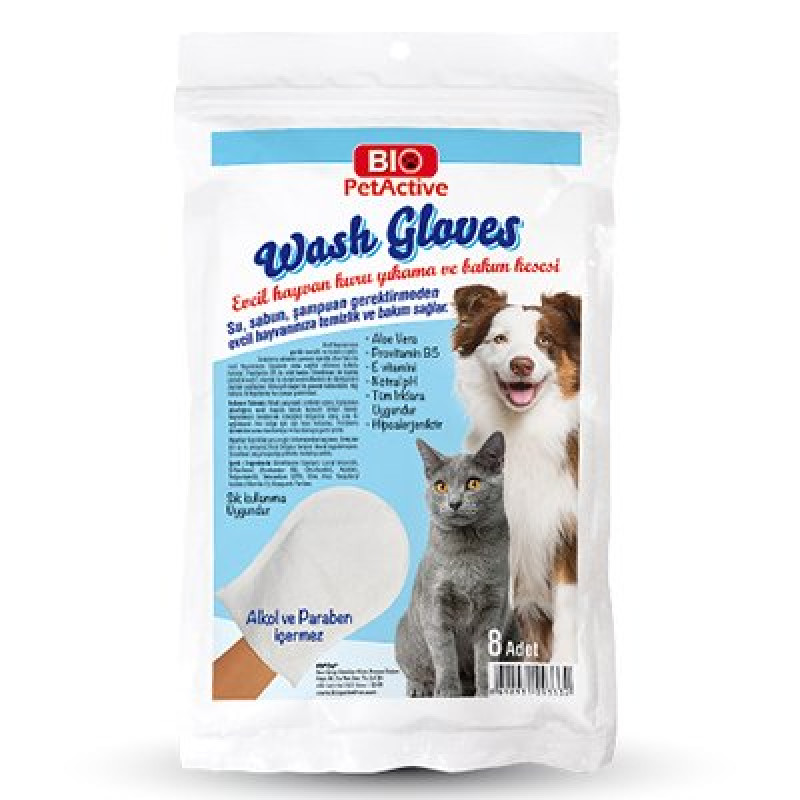 Pet Active Wash Gloves Evcil Hayvan Kuru Yıkama Bakım Kesesi 8 Adet | Kedi Banyo Şampuanı Pet Active Wash Gloves Evcil Hayvan Kuru Yıkama Bakım Kesesi 8 Adet | Kedi Banyo Şampuanı