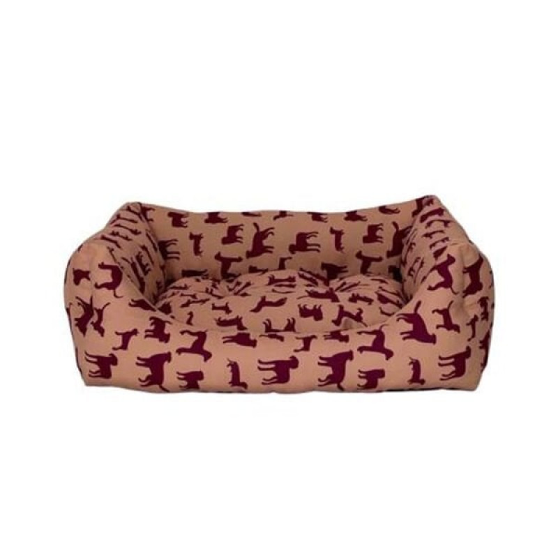 Pet Comfort M Uniform Bej Bordo 60x70 Cm | İç Mekan Köpek Yatağı