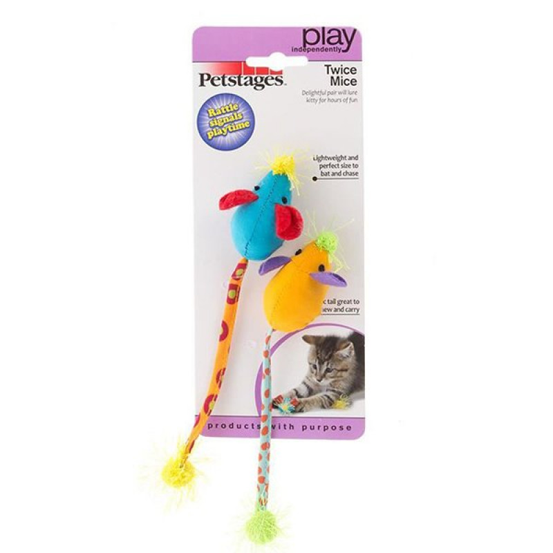 Petstages Twice Mice 2'li Fare Oyuncak | Kedi Fare Oyuncak