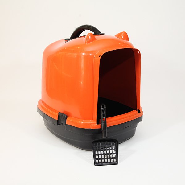 Pet Style 49.5X40X50h Cm Comfort Kapalı Tuvalet Kabı Turuncu | Kapalı Kedi Tuvaleti