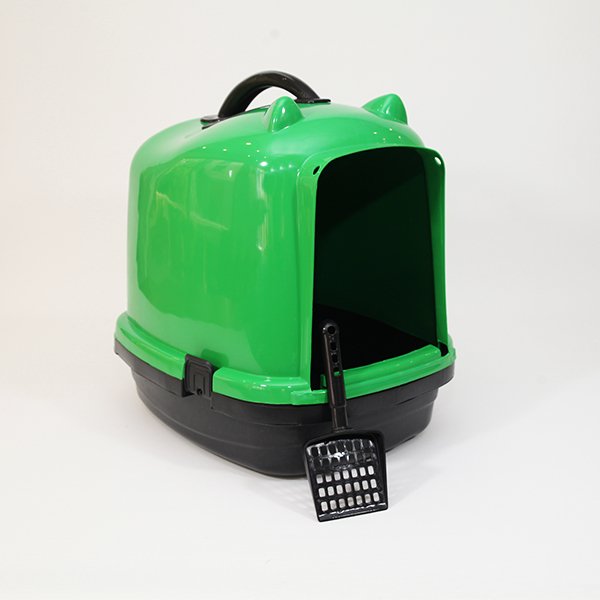 Pet Style 49.5X40X50h Cm Comfort Kapalı Tuvalet Kabı Yeşil | Kapalı Kedi Tuvaleti