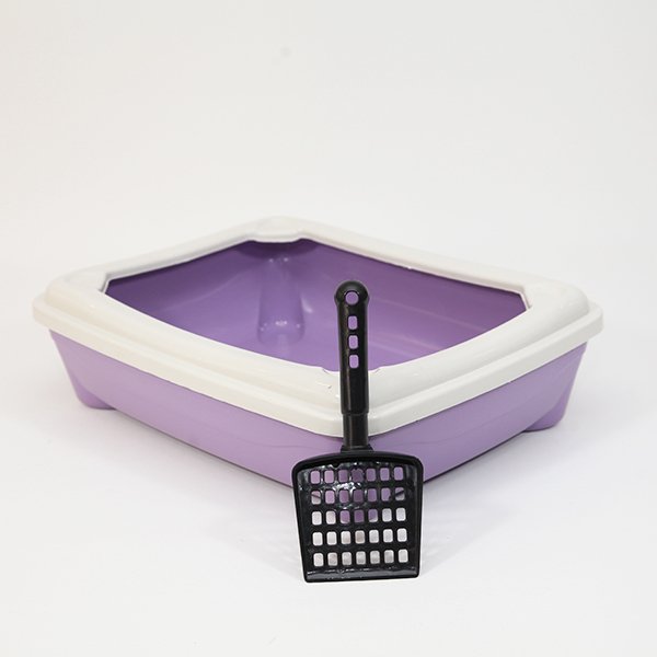 Pet Style 49X37.5X13.5h Cm Kitty Açık Tuvalet Kabı Lila | Açık Kedi Tuvaleti