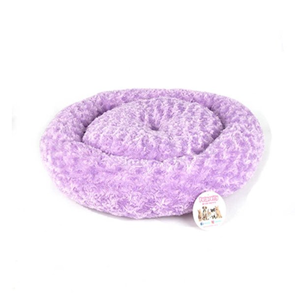 Petpretty 55x55 Cm Peluş Simit Yatak Lila | Peluş Köpek Yatağı