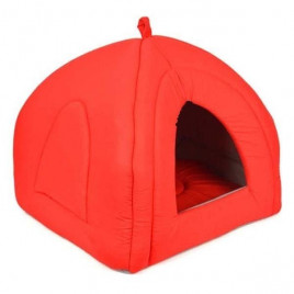 Vp-1561 Piramit Kumaş Yuva Kırmızı 43x43x40 Cm | Yuvalı Kedi Yatağı