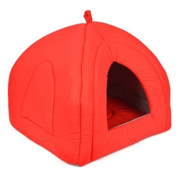 Petpretty Vp-1561 Piramit Kumaş Yuva Kırmızı 43x43x40 Cm | Yuvalı Kedi Yatağı