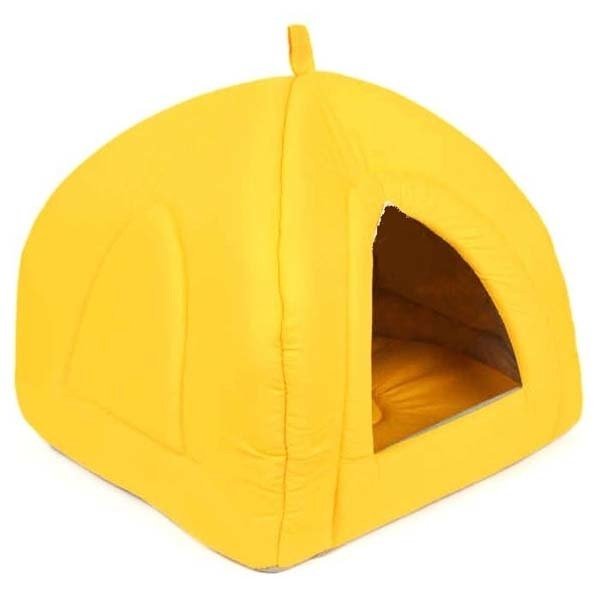 Petpretty Vp-1561 Piramit Kumaş Yuva Sarı 43x43x40 Cm | Yuvalı Kedi Yatağı