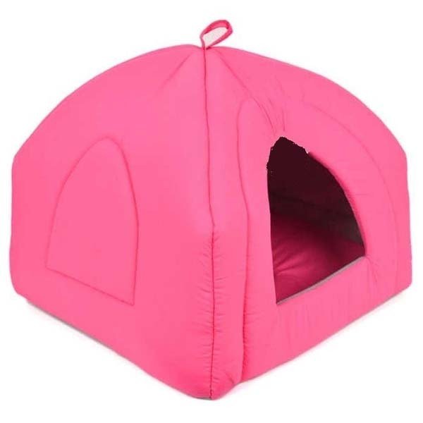 Petpretty Vp-1562 Piramit Kumaş Yuva Pembe 43x43x40 Cm | Yuvalı Köpek Yatağı