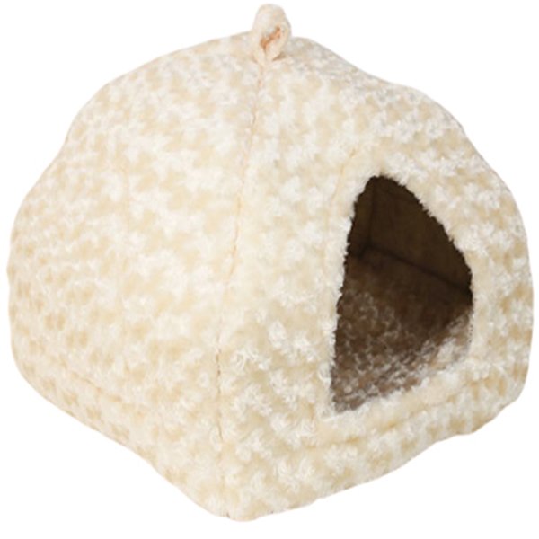 Petpretty Vp-1635 Piramit Peluş Kumaş Yuva Beyaz 43x43x40 Cm | Yuvalı Kedi Yatağı