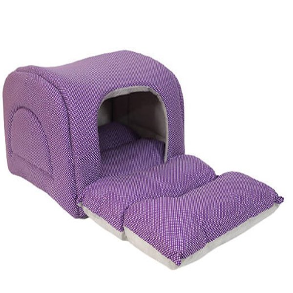 Petpretty Vp-1658 Eko Bahçeli Yuva Mor 100x50 Cm | Yuvalı Kedi Yatağı