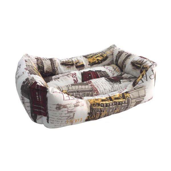 Petpretty Vp-3002 İstanbul Desenli Kumaş Yatak No:2 50x65x18h Cm | Kumaş Kedi Yatağı