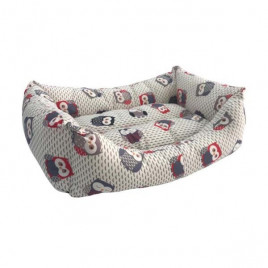 Vp-3005 Baykuş Desenli Kumaş Yatak No:1 40x55x15h Cm | Kumaş Köpek Yatağı