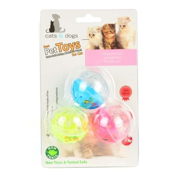 Petpretty Zm4-4317 Çıngırak Oyuncak 3'lü | Kedi Top Oyuncak