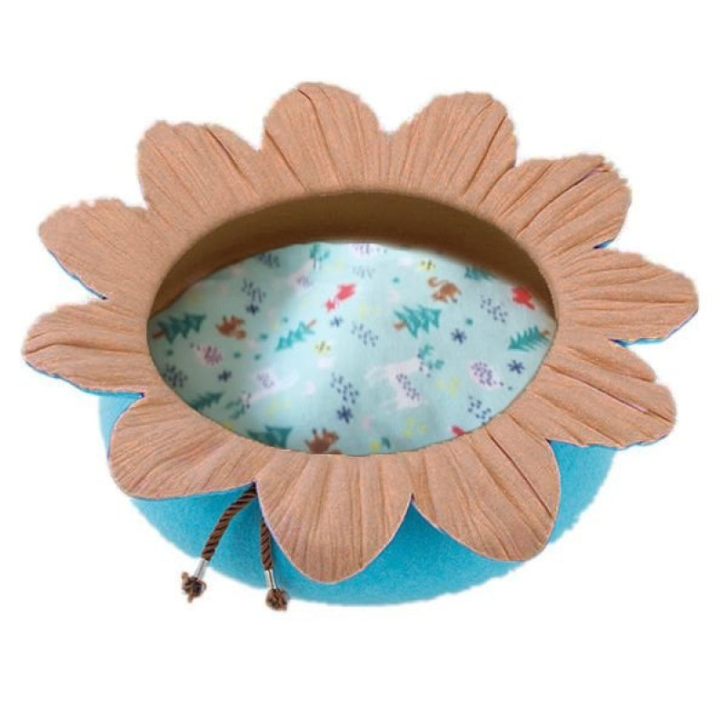 Pets 50X15 Cm Çiçek Şekilli Yatak Kahverengi Mavi | Kedi Evi Yatağı Pets 50X15 Cm Çiçek Şekilli Yatak Kahverengi Mavi | Kedi Evi Yatağı
