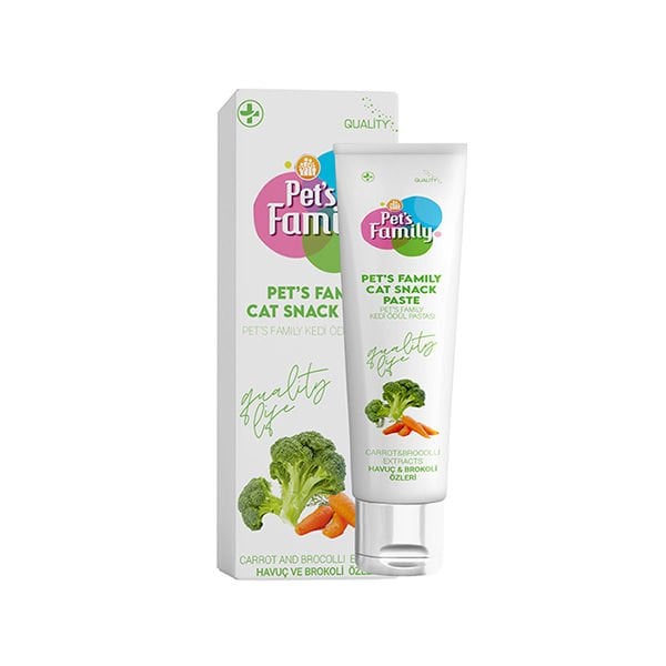 Pets Family 30 Gr Snack Paste Havuç ve Brokoli | Kedi Atıştırmalık Ödül Maması