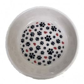 12.5x3h Cm Pati Desenli Seramik Mama Ve Su Kabı Small 230 Ml | Seramik Mama Ve Su Kabı