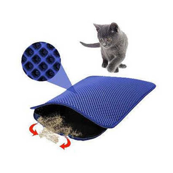 Petzz 60x45 Cm Elekli Kum Paspası Mavi | Kedi Tuvalet Paspası