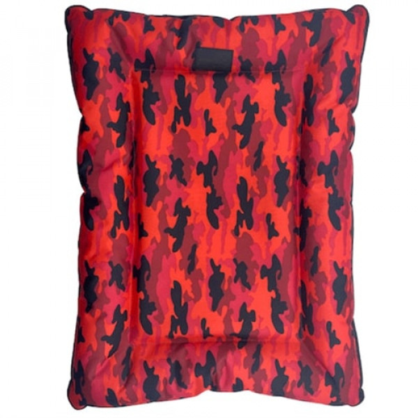 Petzz Small Kırmızı Kamuflaj Yer Minderi 66x48x6h Cm | Kumaş Köpek Yatağı