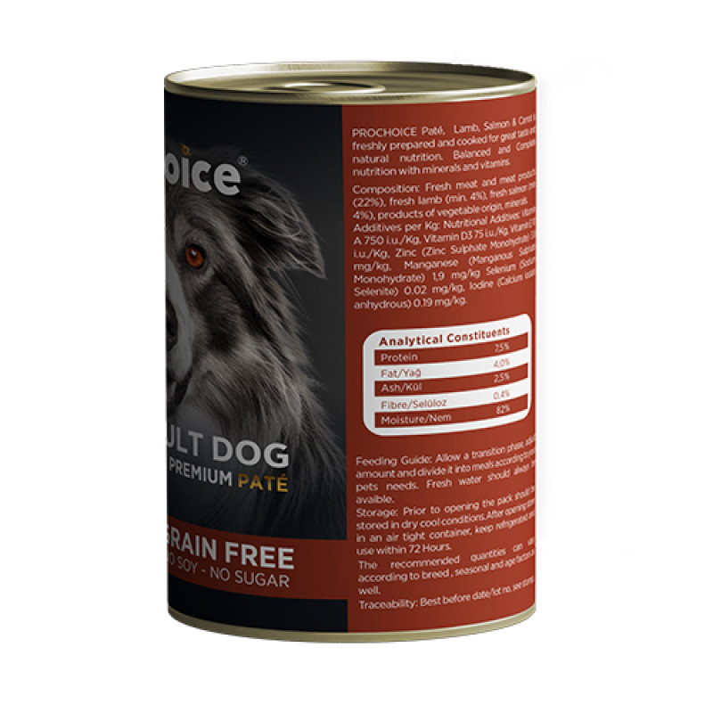 Pro Choice 400 Gr Adult Kuzu Somon ve Havuçlu | Yetişkin Köpek Konserve Maması