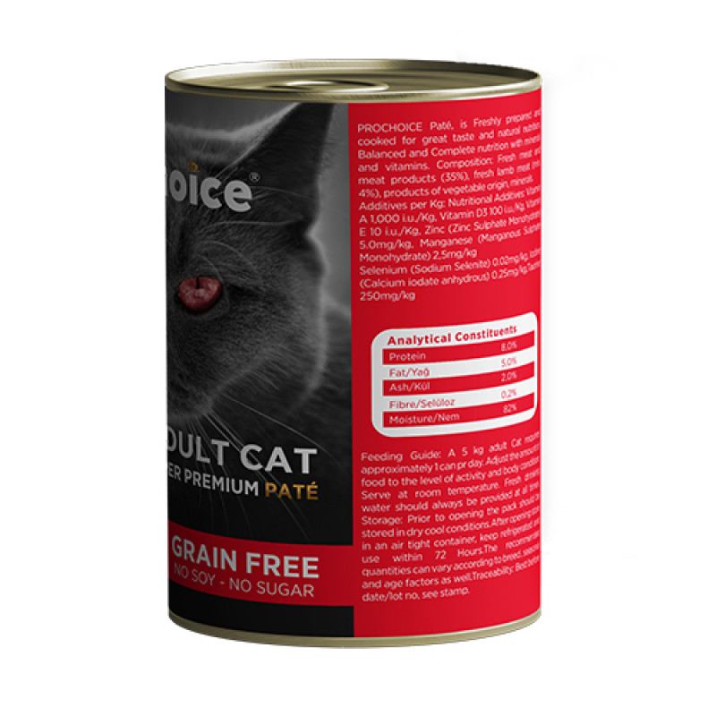 Pro Choice 6 Adet Adult Kuzulu Yetişkin 400 Gr | Kuzu Etli Kedi Maması