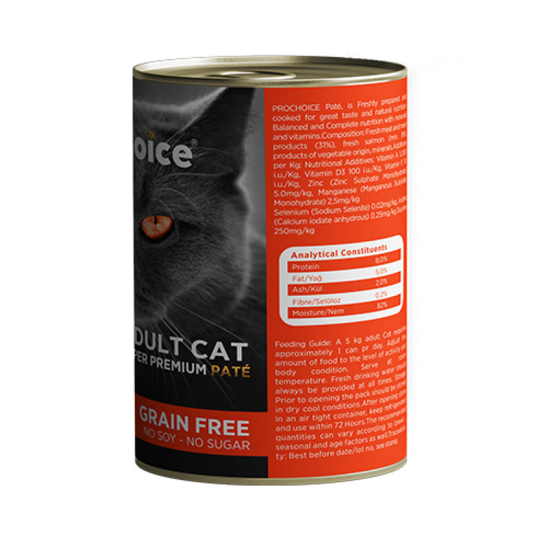 Pro Choice 6 Adet Adult Somonlu Yetişkin 400 Gr | Balıklı Yaş Kedi Maması