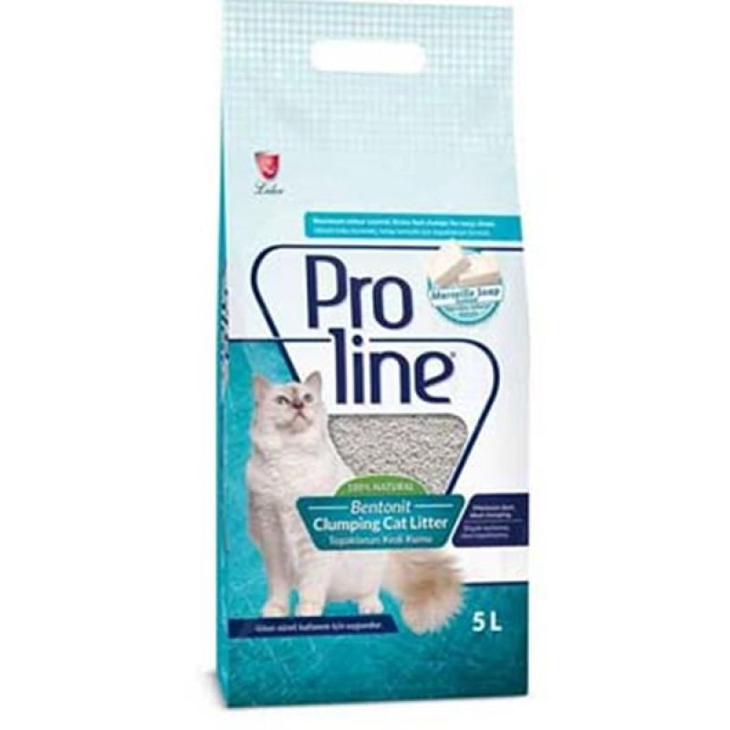 Proline 5 Lt Marsilya Sabun Kokulu Bentonit Kum | Doğal Kedi Kumu