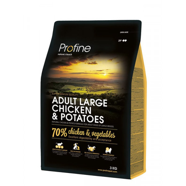 Profine 3 Kg Düşük Tahıllı Büyük Irk Tavuklu | Yetişkin Köpek Kuru Maması