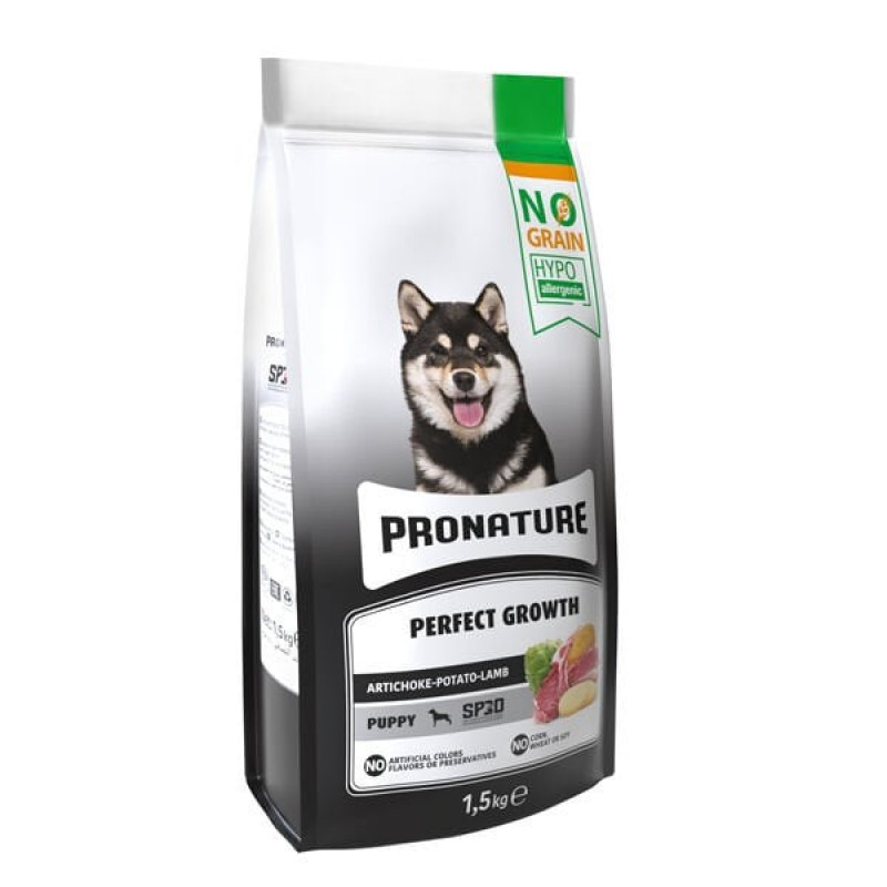 Pronature 1.5 Kg Hypo-Allergenic Kuzu Etli Enginarlı ve Patatesli Tahılsız Yavru | Yavru Köpek Kuru Maması
