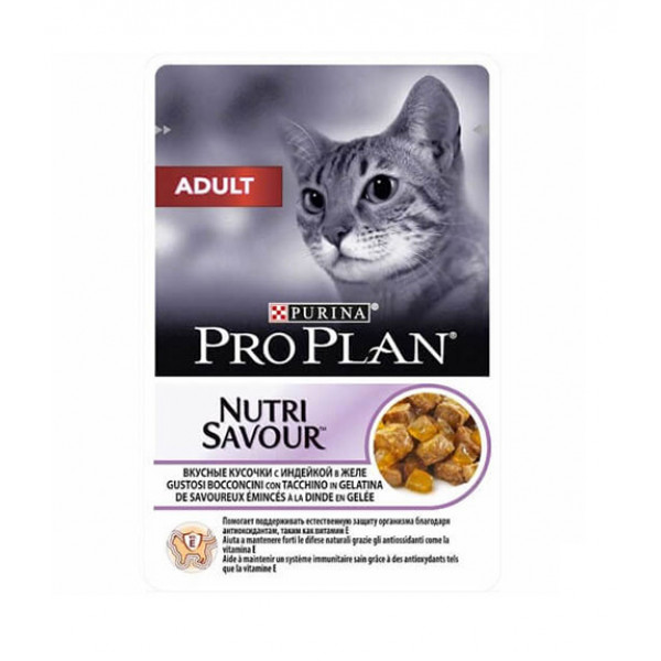 Pro Plan 12 Adet Adult Nutri Savour Turkey & Jelly 85 Gr | Yetişkin Kedi Maması