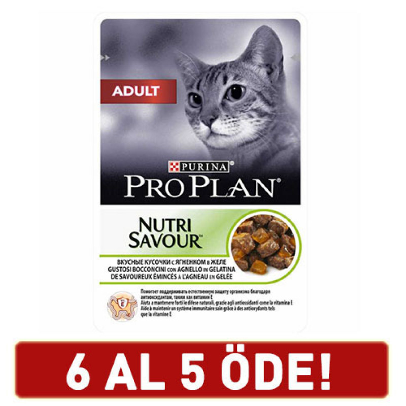 Pro Plan 6 Adet Adult Nutri Savour Lamb & Jelly 85 Gr | Kuzu Etli Kedi Maması