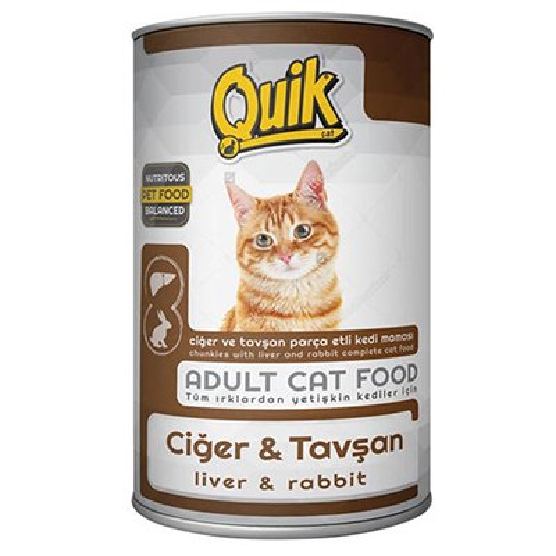Quik 415 Gr Ciğer ve Tavşanlı Yetişkin | Yetişkin Kedi Maması Quik 415 Gr Ciğer ve Tavşanlı Yetişkin | Yetişkin Kedi Maması