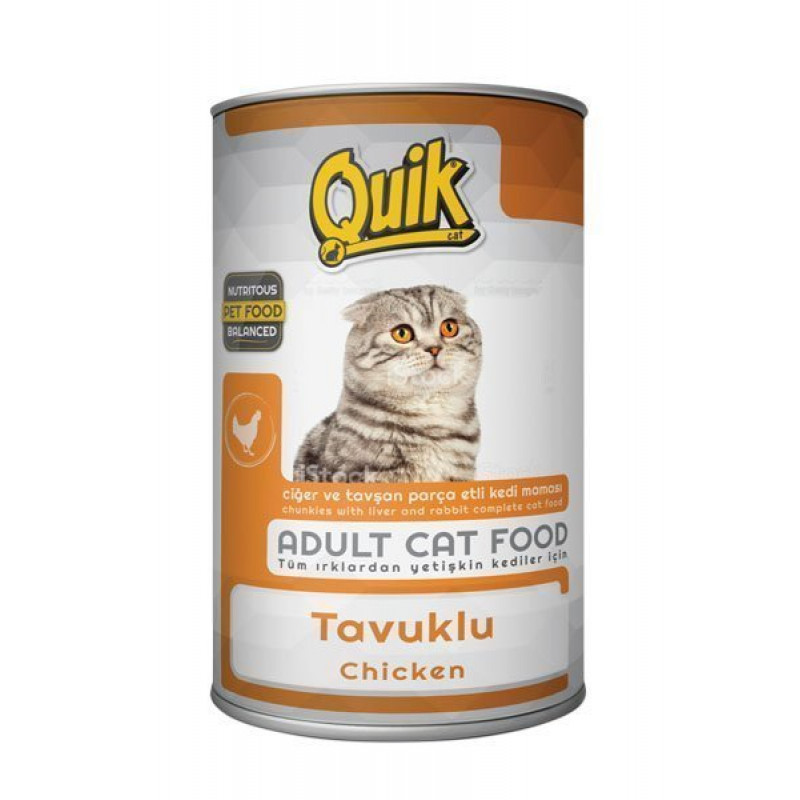 Quik 415 Gr Tavuklu Konserve | Yetişkin Kedi Maması Quik 415 Gr Tavuklu Konserve | Yetişkin Kedi Maması